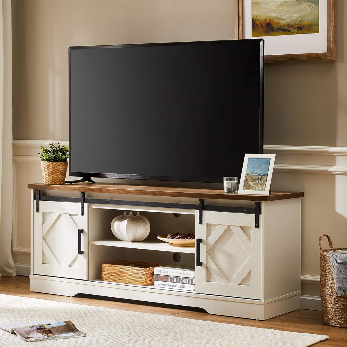 Wash Grey Wood TV Stand for TVs Up to 65 inch H609