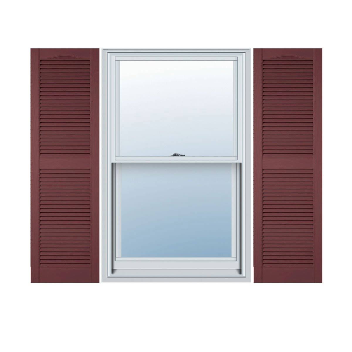 Vinyl Cathedral Top Open Louver Shutters Y732488