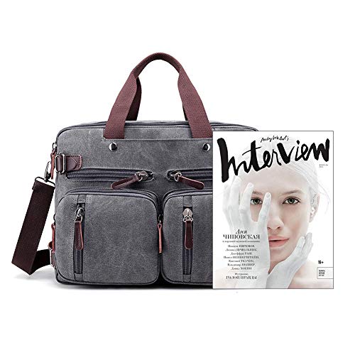 Canvas Laptop Bag Convertible Messenger Bag Fits 15.6 Inch Laptop B45112