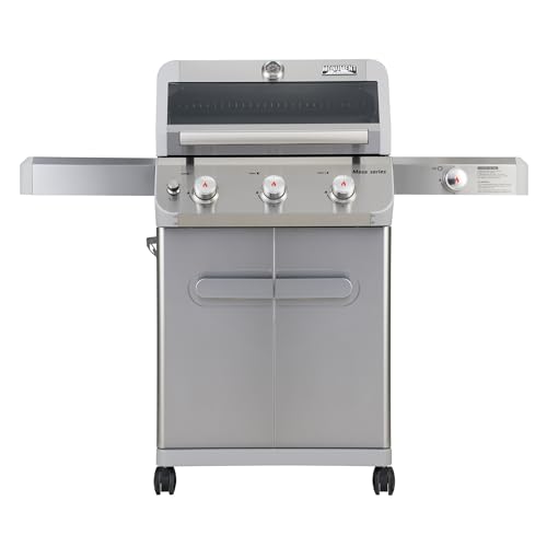 Stainless Steel 3 Burner Propane Gas Grill with Side Burner S30788