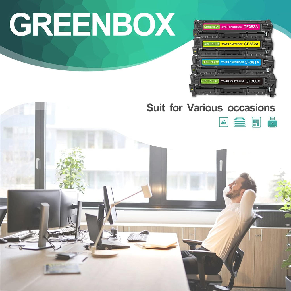 Remanufactured Toner Cartridge Replacement 1 Black 1 Cyan 1 Magenta 1 Yellow Pack of 2 F133