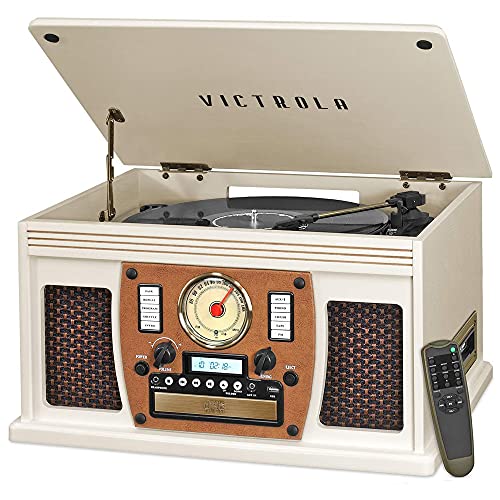 Mahogany 8-in-1 Bluetooth Record Player with Turntable R8015