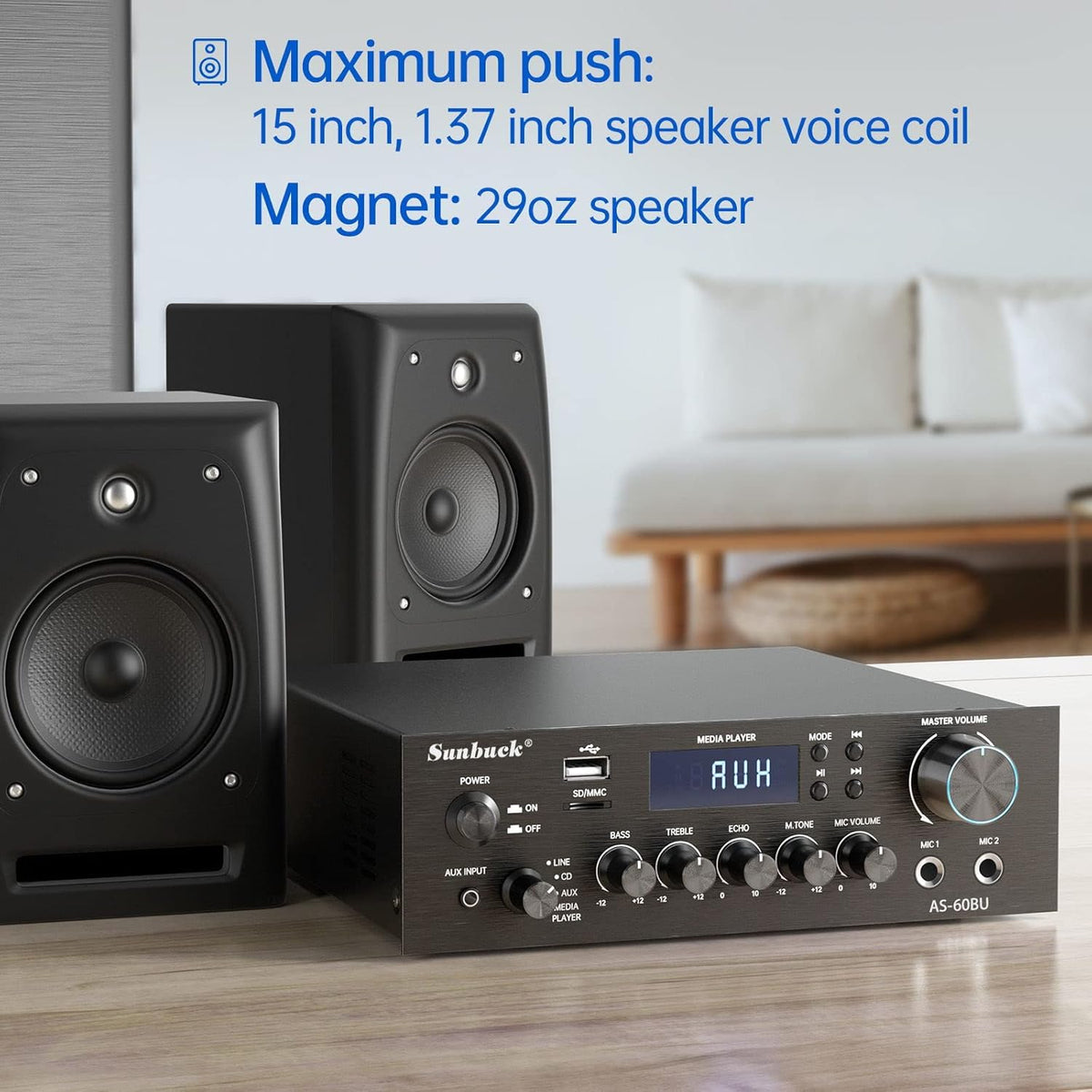 180W Wireless Bluetooth Stereo Amplifier Y26726