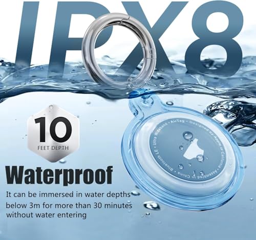 Waterproof Clear Airtag Holder with Keychain B28423