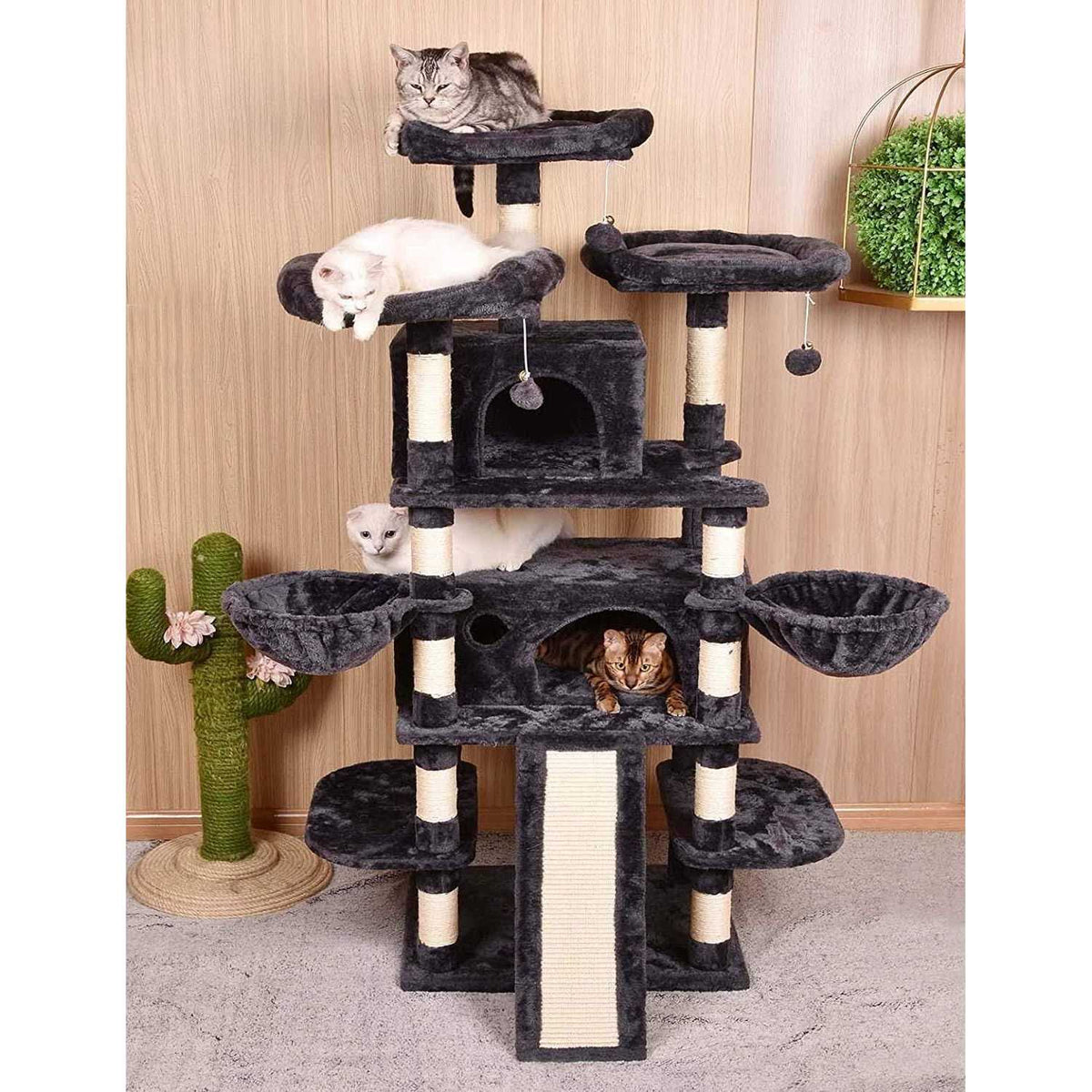68 Inch Cat Tower with Scratching Posts T884550