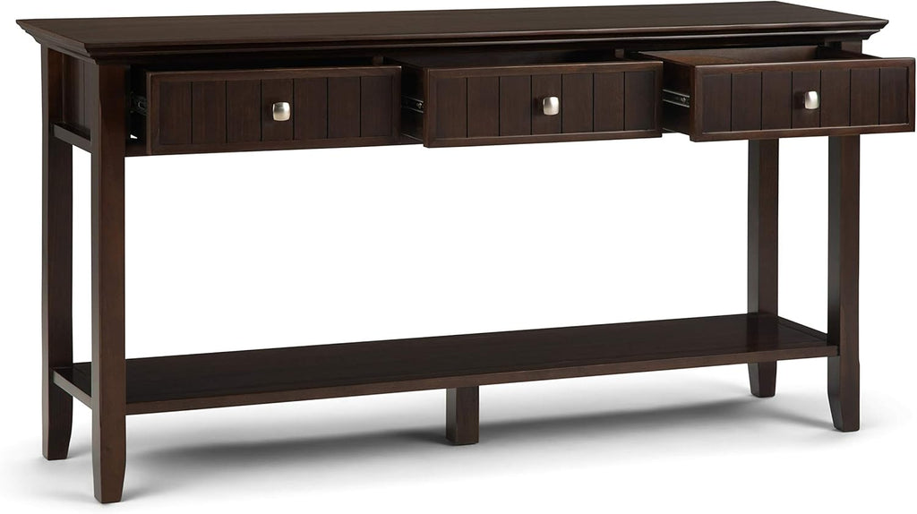 Solid Wood Console Sofa Table with Storage, 3 Drawers and 1 Shelf H598