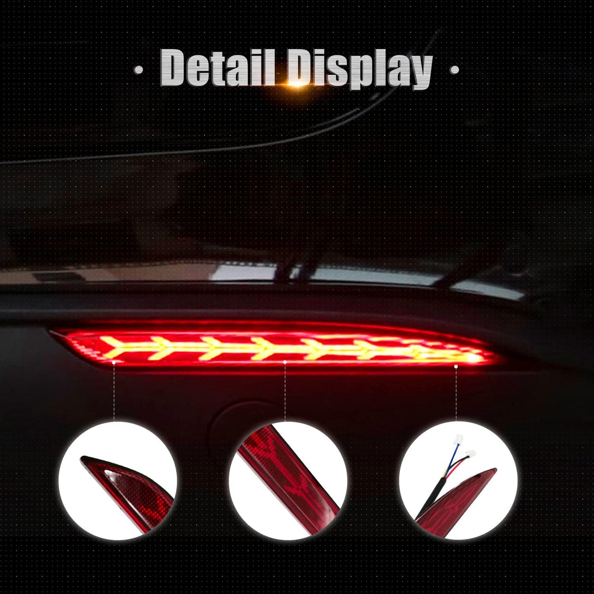 LED Rear Fog Lights Reflector Lamps for Tesla Model 3, 2 Pcs D120485