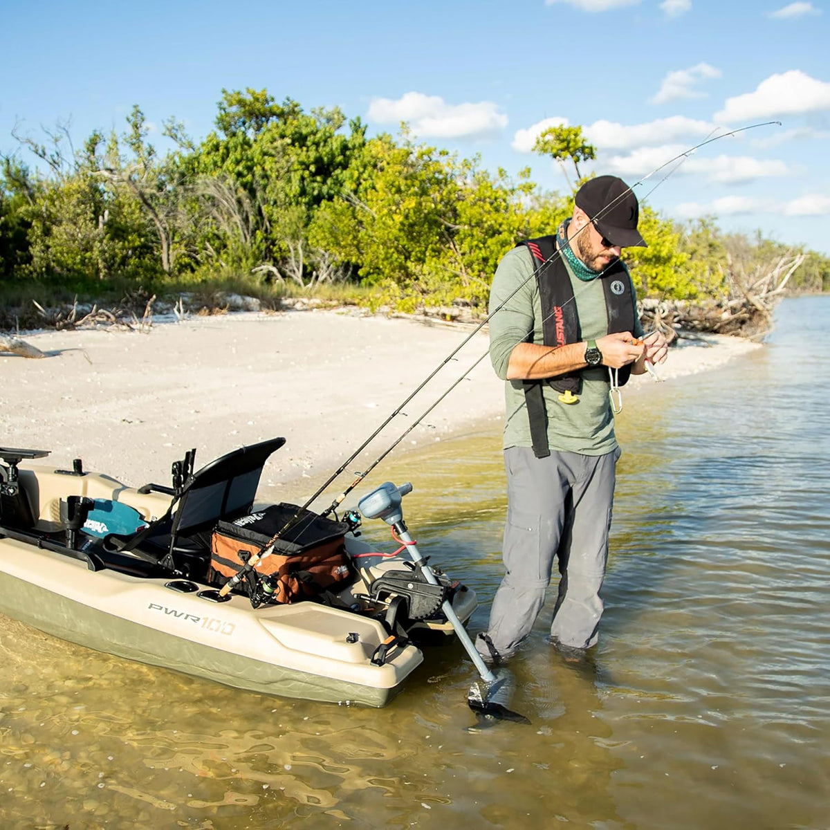 Sit-on-Top Fishing Kayak 10 ft Light Kaki V28047