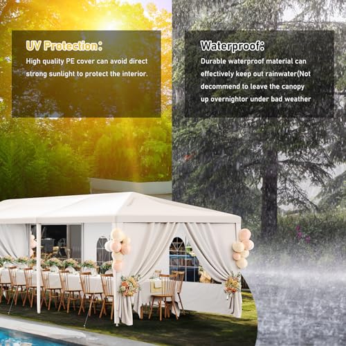White 10x30 Heavy Duty Party Tent with 7 Removable Sidewalls W33744