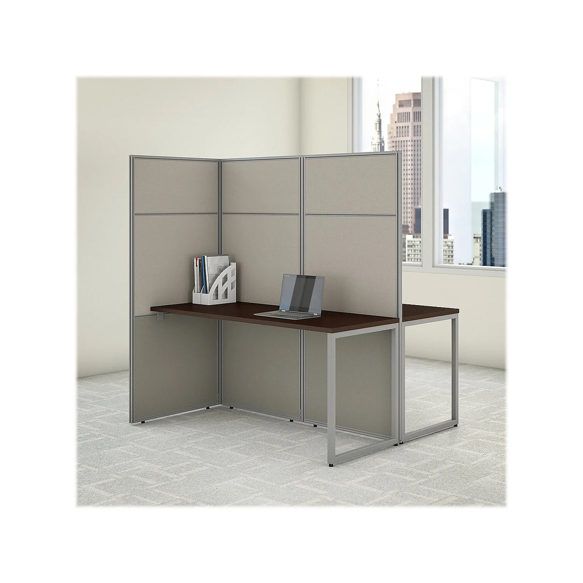60W 2 Person Cubicle Desk with 66H Panels C56751