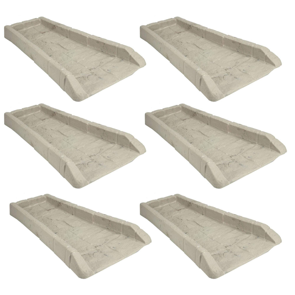 Light Taupe Decorative Rain Gutter Downspout Splash Block 6 Pack B605