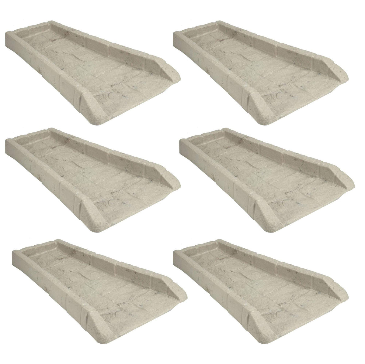 Light Taupe Decorative Rain Gutter Downspout Splash Block 6 Pack B605