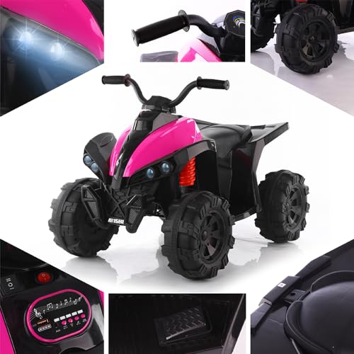 12V Battery Powered Electric Ride On ATV Car with MP3, USB, LED Headlight (Red) X425504