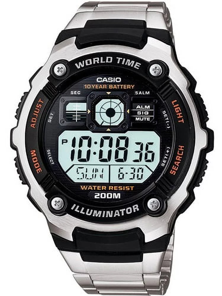 Silver Black Multi-Functional Digital Sport Watch U5569