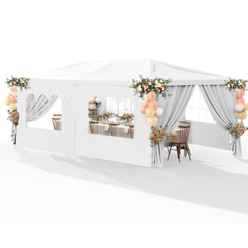 White 10x30 Heavy Duty Party Tent with 7 Removable Sidewalls W33744