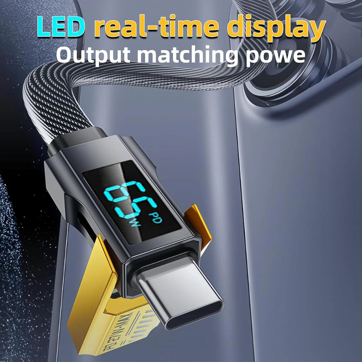 4-in-1 6.6FT fast charging cable with LED display Q7770