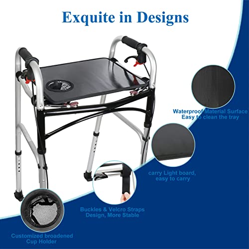 Black Walker Tray with Mesh Pockets and Cup Holder L288