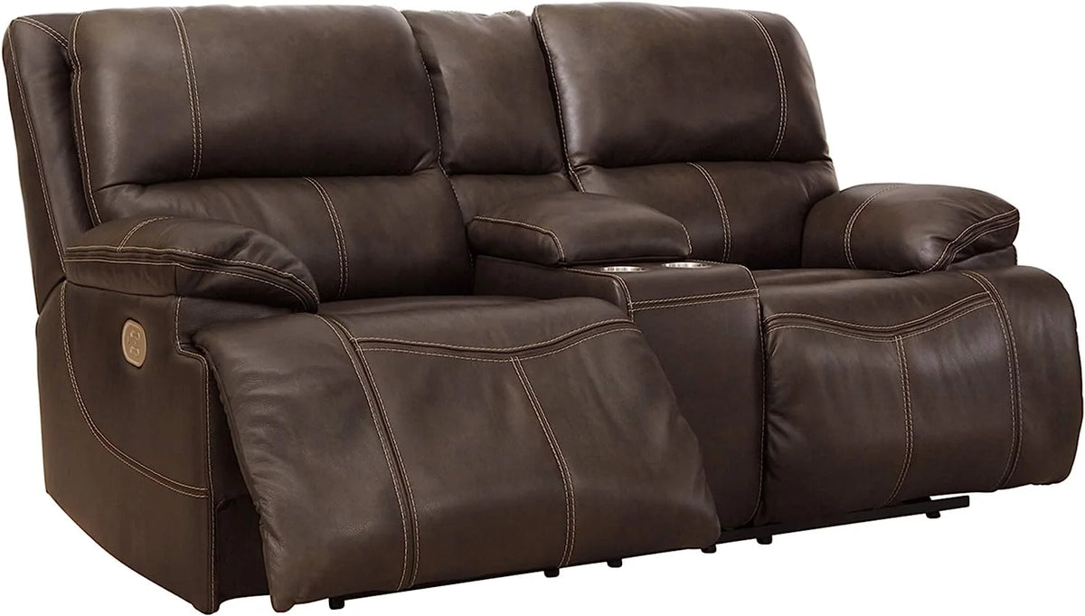 Walnut Leather Power Reclining Loveseat X630930