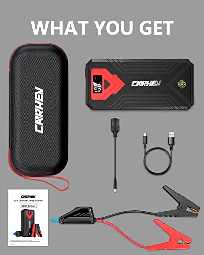 24000mAh 12V Jump Starter with LED Light and USB QC 3.0 Z176