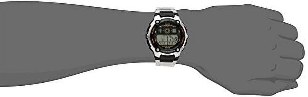 Silver Black Multi-Functional Digital Sport Watch U5569
