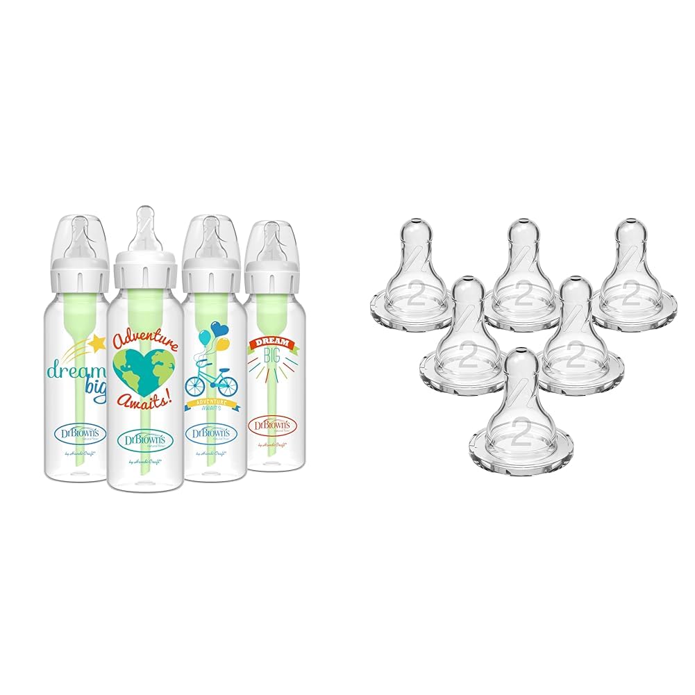 8 oz Narrow Baby Bottles with Silicone Nipple P5759