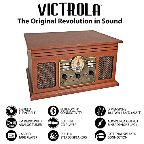 6-in-1 Bluetooth Record Player with Built-in Speakers F39894