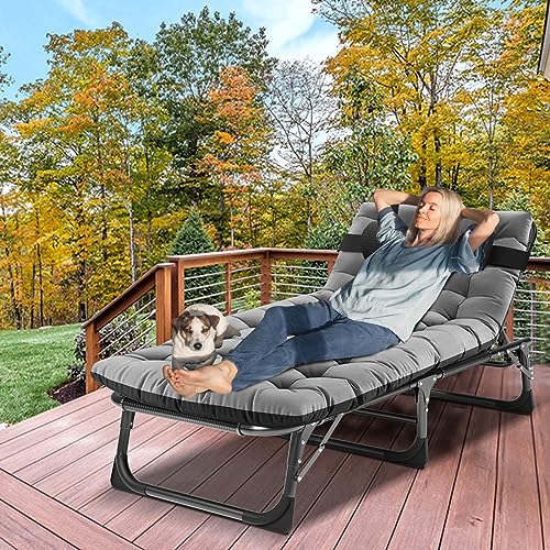 Adjustable 4-Position Folding Camping Cot with Pillow N61218