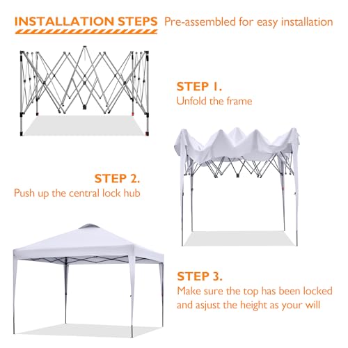 Silver-Coated White Pop Up Canopy Tent T70248