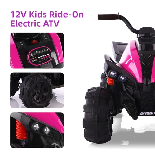 12V Battery Powered Electric Ride On ATV Car with MP3, USB, LED Headlight (Red) X425504