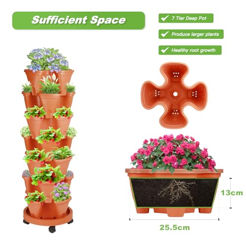 2 Set of 7 Tier Vertical Garden Planter White P87704