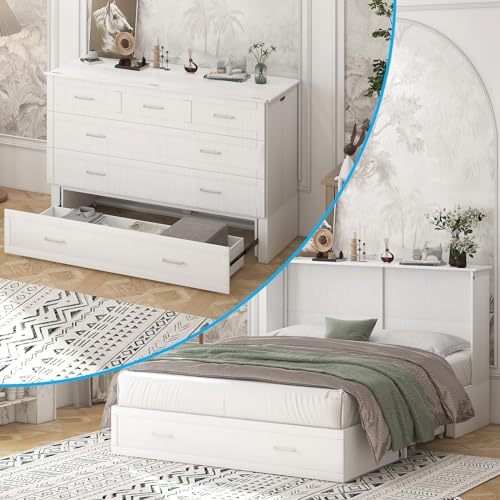 Queen Size Murphy Bed with Tri-Fold Mattress J2182