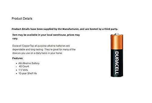 40 Count AA Alkaline Batteries F111
