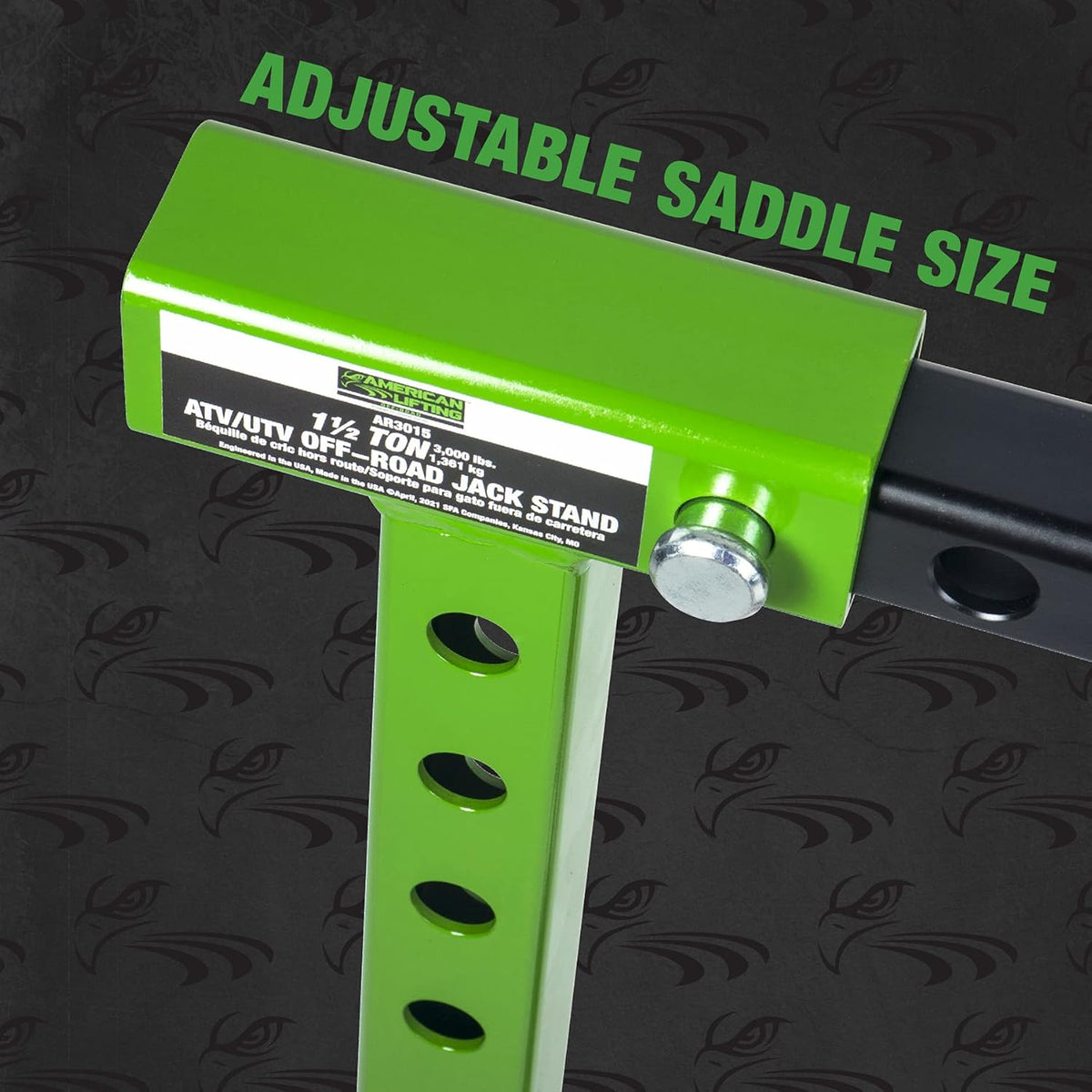 1.5 Ton ATV UTV Jack Stands with Rack Bar Saddle V312