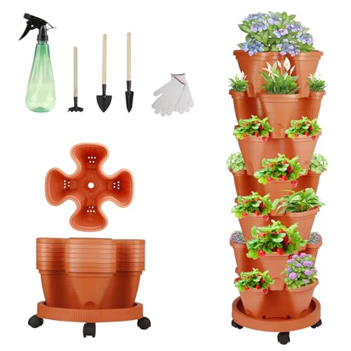 2 Set of 7 Tier Vertical Garden Planter White P87704