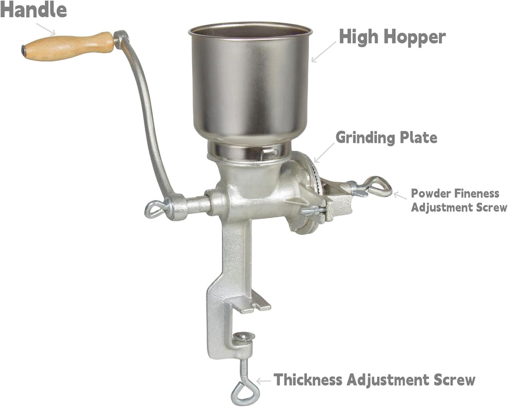 Cast Iron Manual Grain Mill Grain Grinder Coffee Grinder Silver E9120