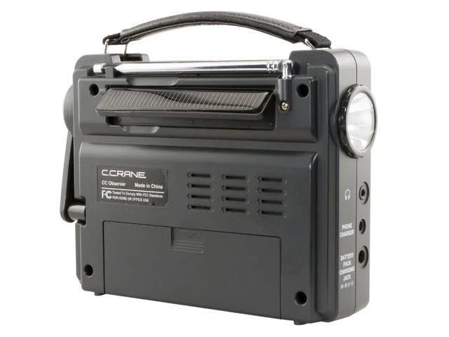 Solar Observer Emergency Portable Radio with Crank Flashlight F36316