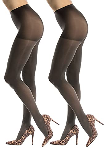 Opaque Microfiber Control Top Tights (2 Pair Pack) T605