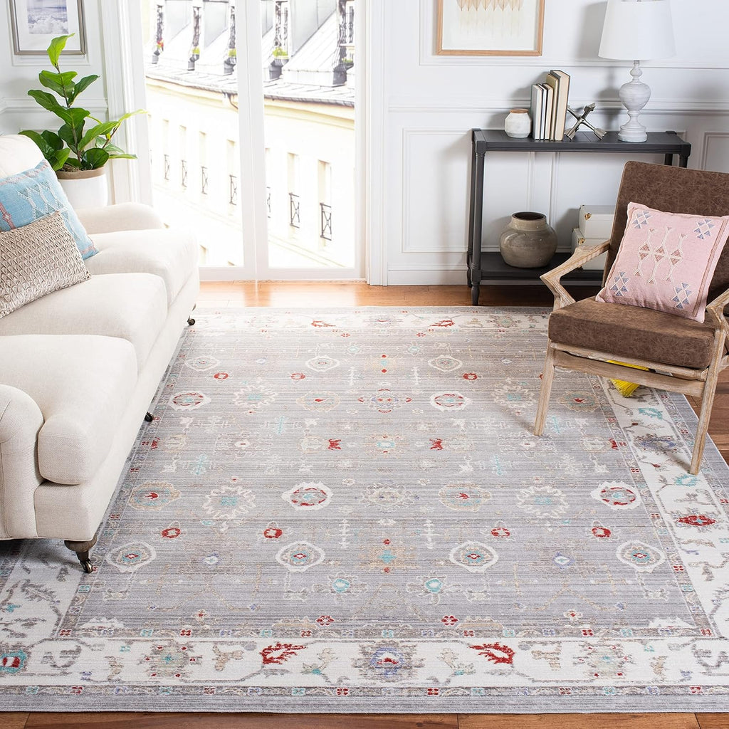 Runner Rug - 3' x 8', Grey & Cream, Distressed Design O554728