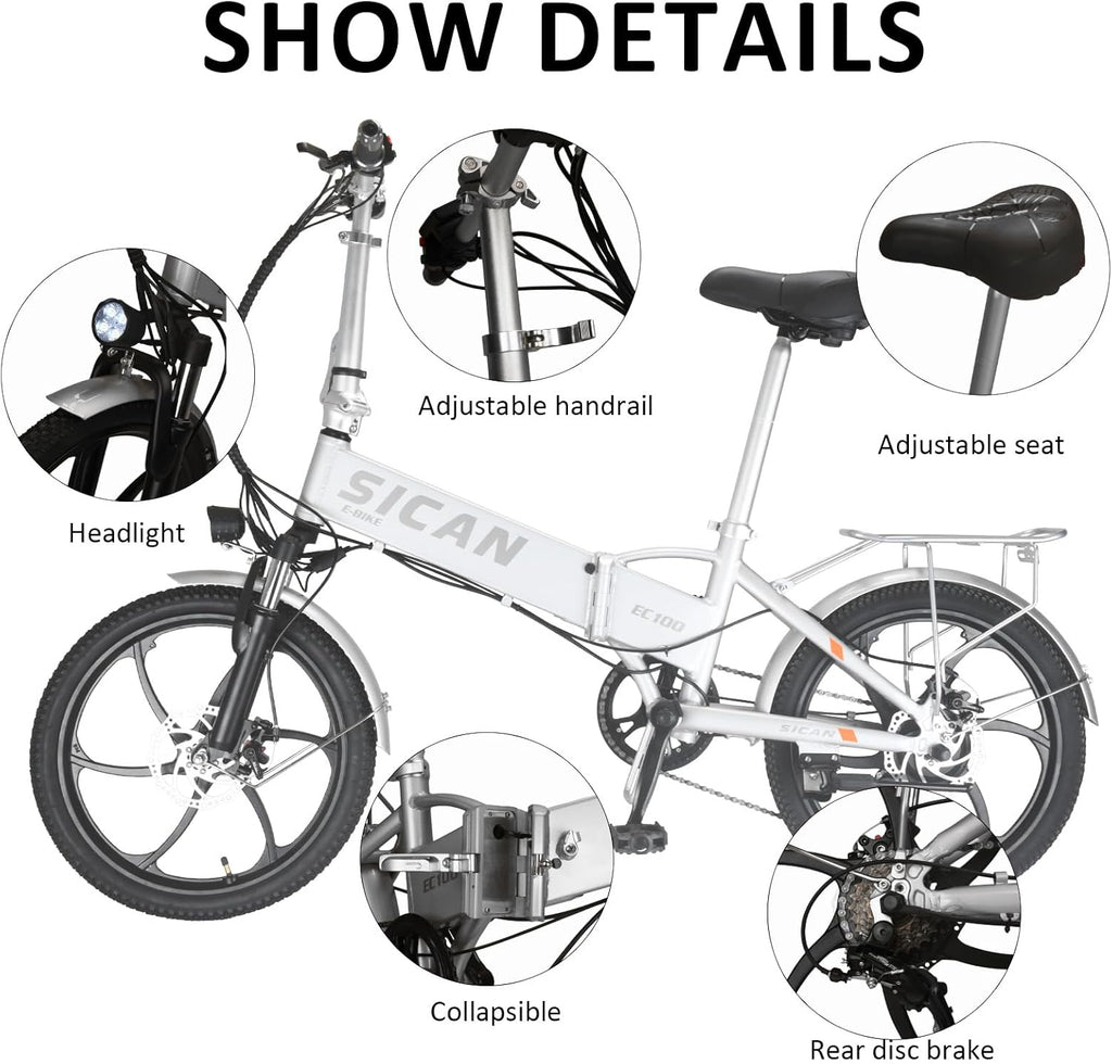 20" Tire 850W Electric Folding Bike with 48V 12Ah Battery Z1815