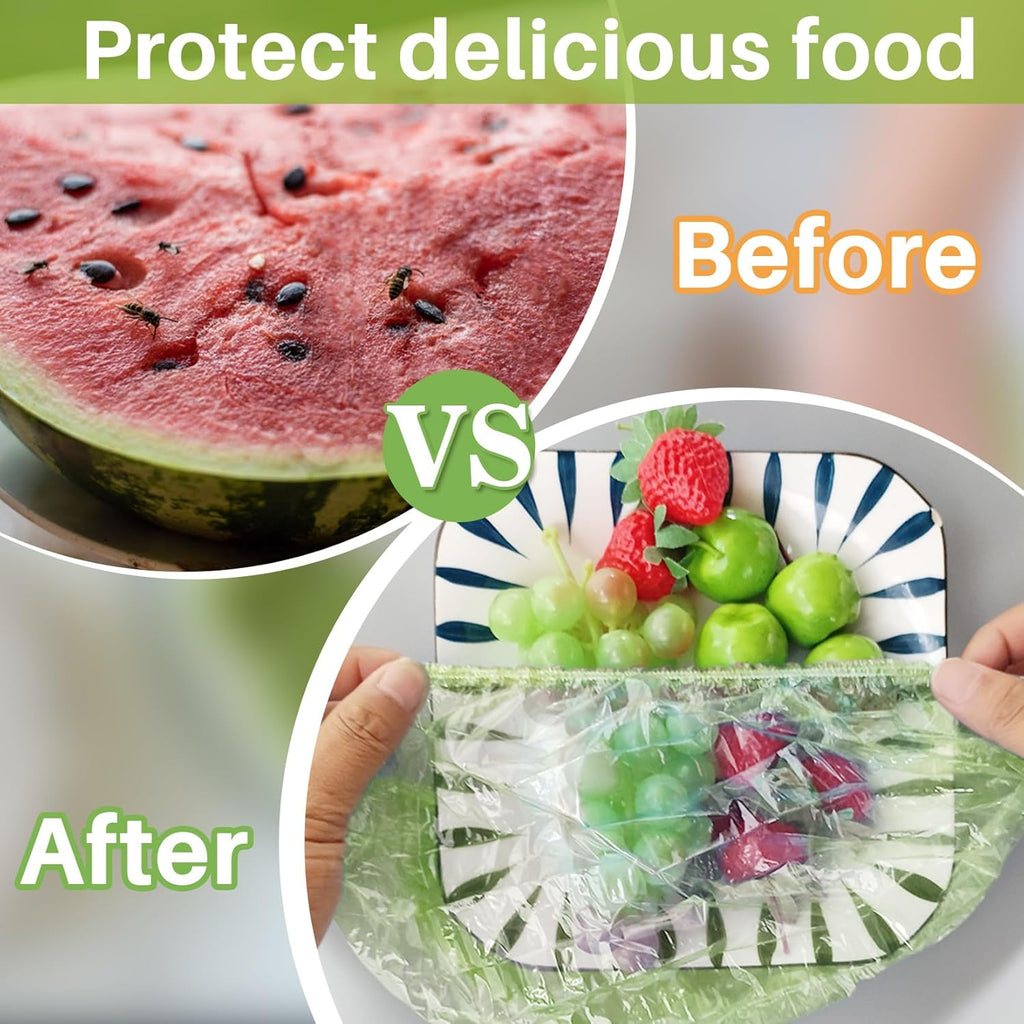60 Pcs Reusable Elastic Plastic Bowl Covers A8060