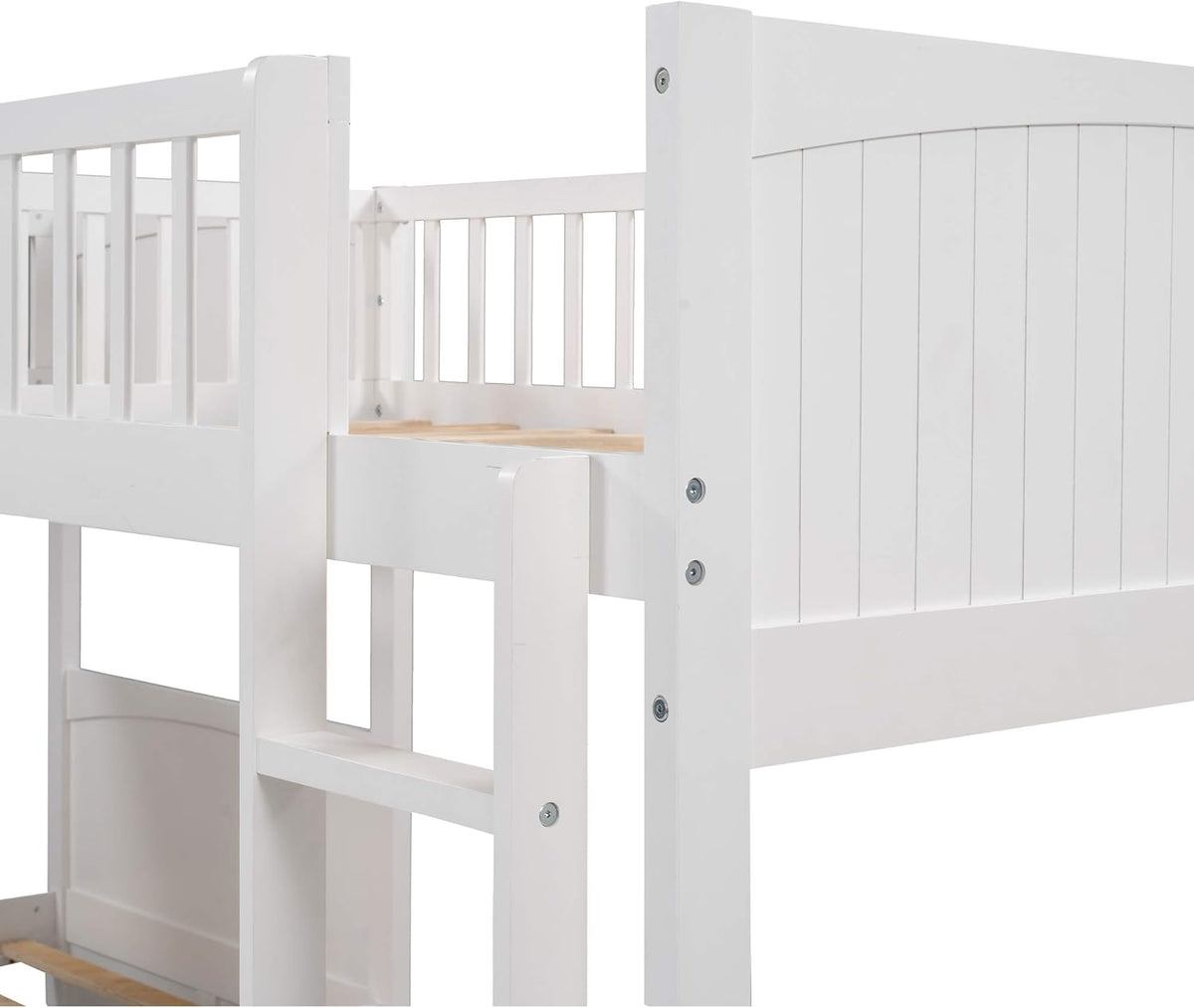 White Triple Loft Bunk Bed with 2 Drawers A2365