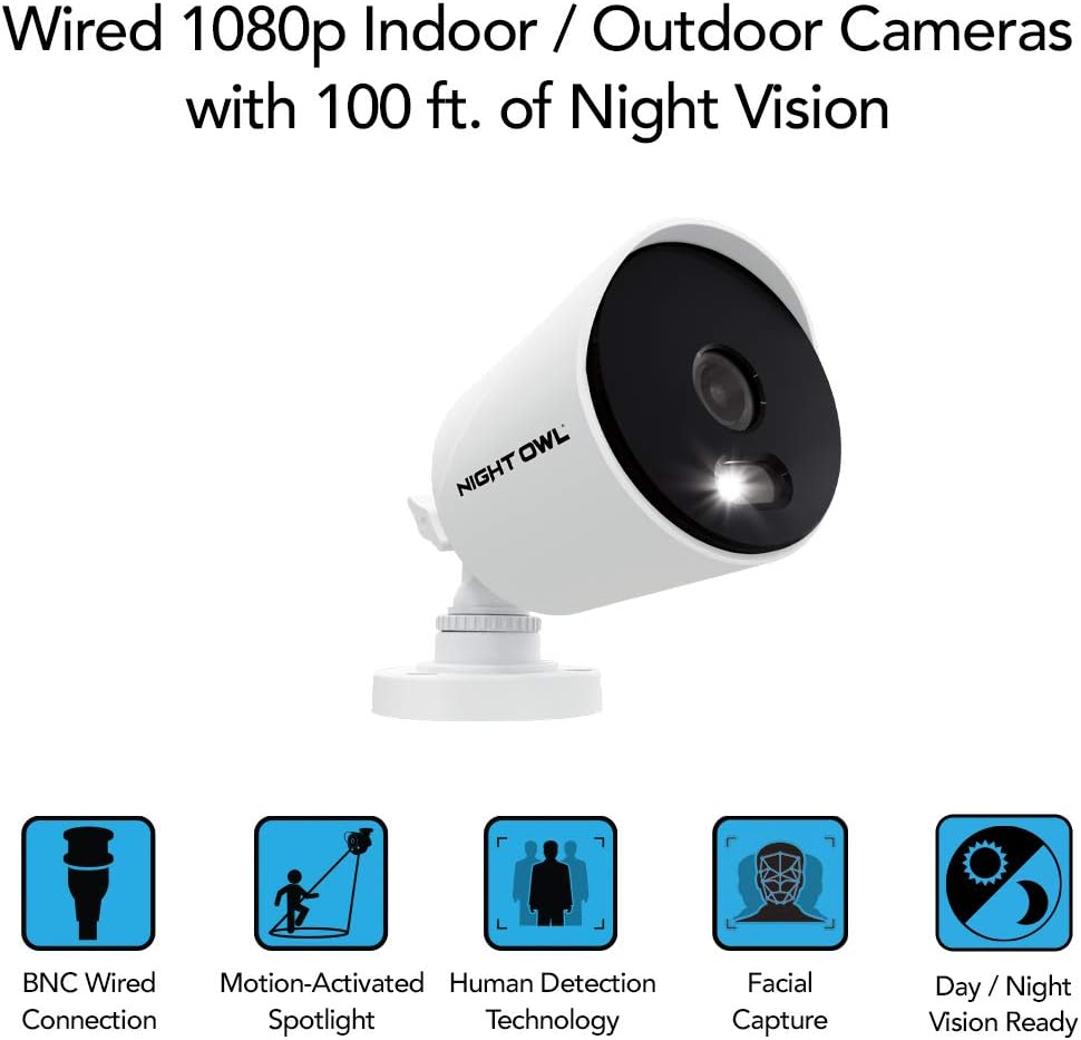 4 Wired 1080p HD Indoor/Outdoor Security Camera System with 1TB Hard Drive C3949
