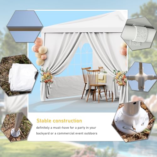 White 10x30 Heavy Duty Party Tent with 7 Removable Sidewalls W33744