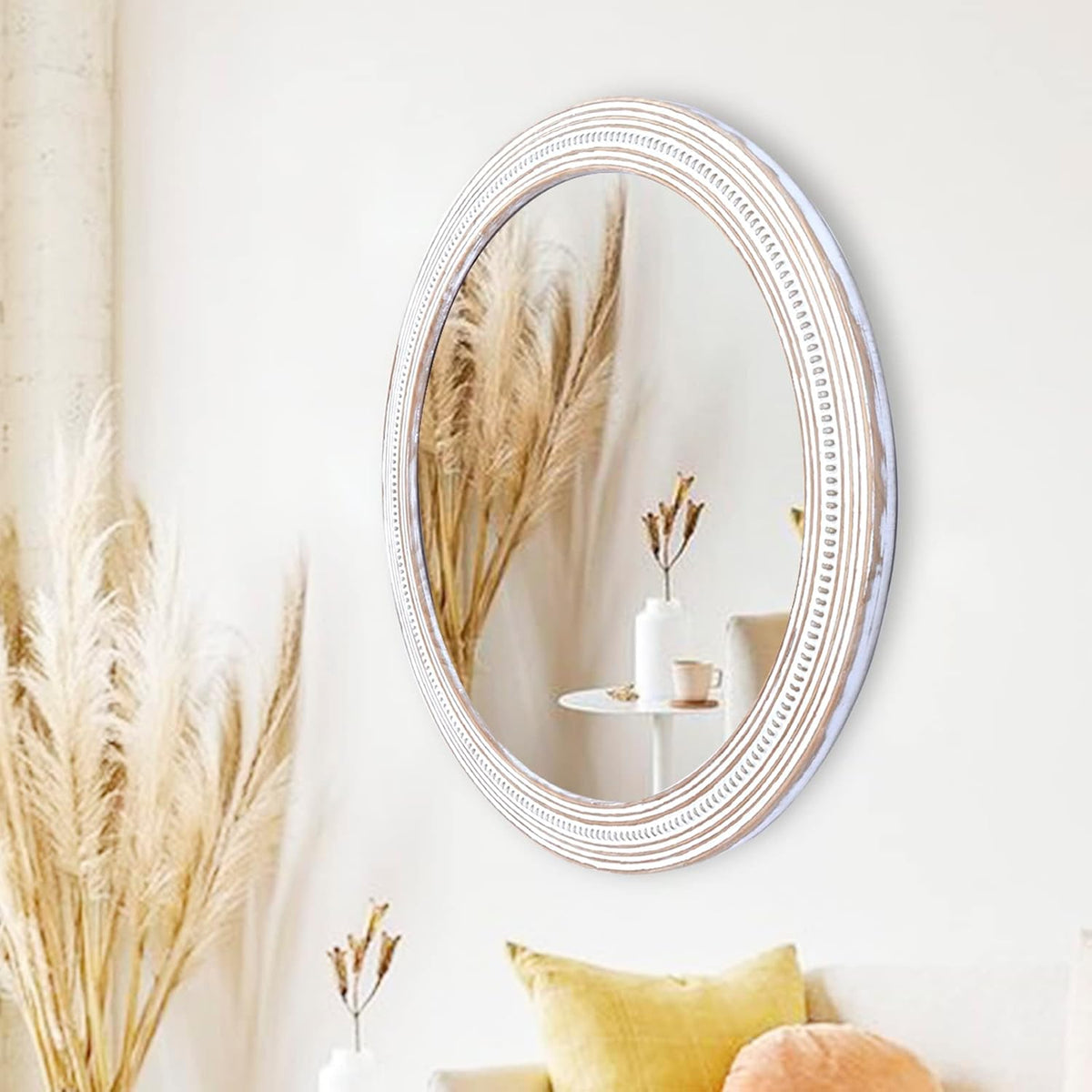 32" Round Wooden Decorative Mirror N84668