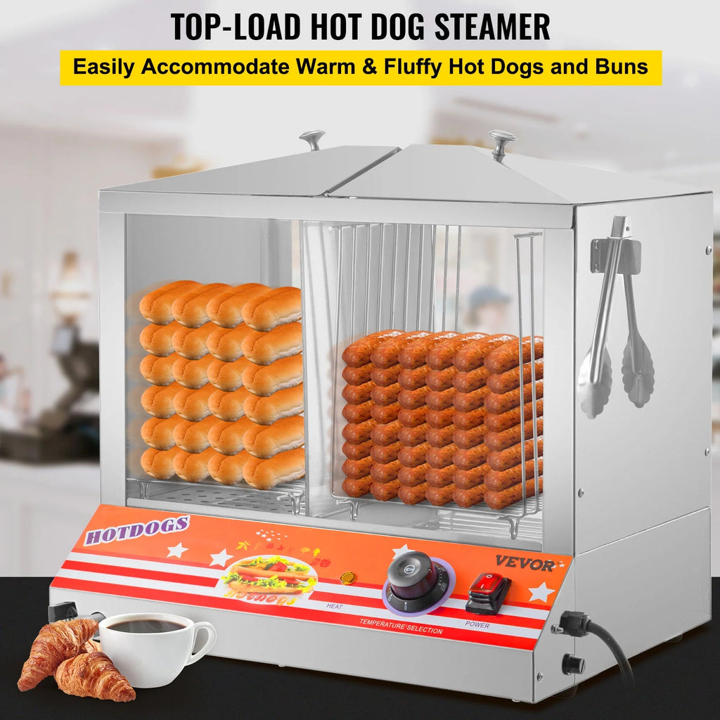 Stainless Steel Electric Hot Dog Warmer with Bun Warmer Q849