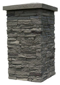 Faux Polyurethane Stone Column Wrap, Pewter, Gray R8595
