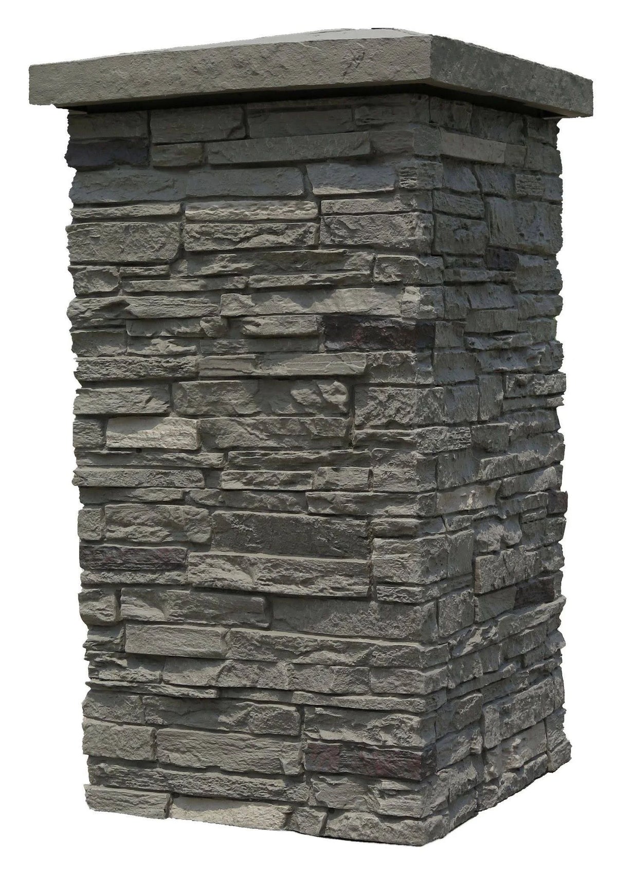 Faux Polyurethane Stone Column Wrap, Pewter, Gray R8595