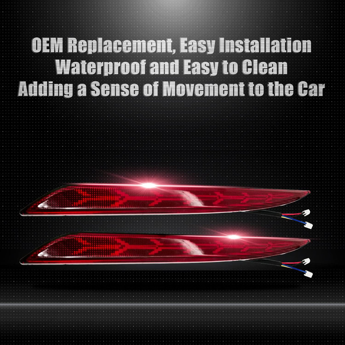 LED Rear Fog Lights Reflector Lamps for Tesla Model 3, 2 Pcs D120485