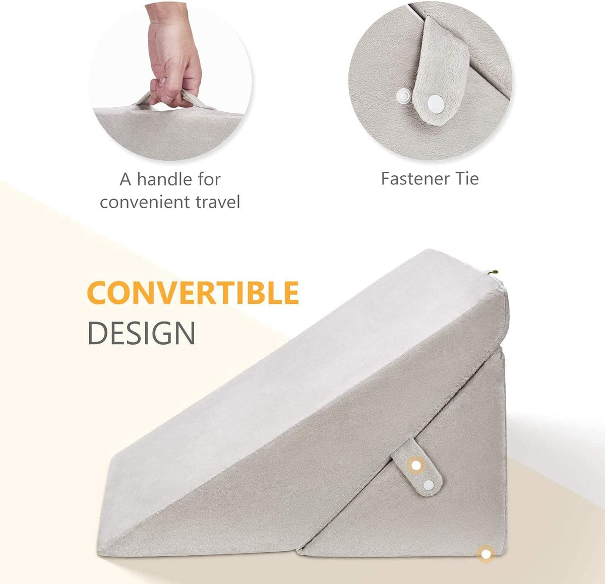 Adjustable Memory Foam Bed Wedge Pillow with Washable Cover R692