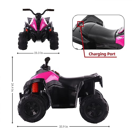 12V Battery Powered Electric Ride On ATV Car with MP3, USB, LED Headlight (Red) X425504